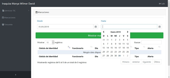 Captura de la pantalla del sistema 1